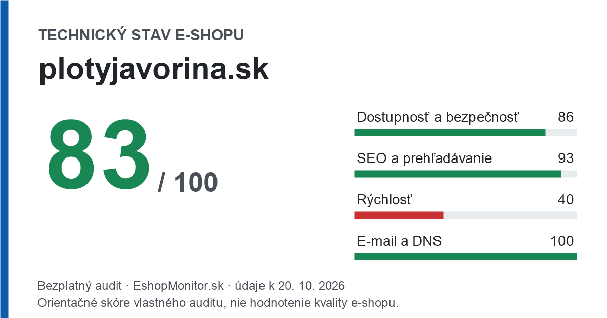 Zdieľacia karta: technický stav plotyjavorina.sk 83 z 100