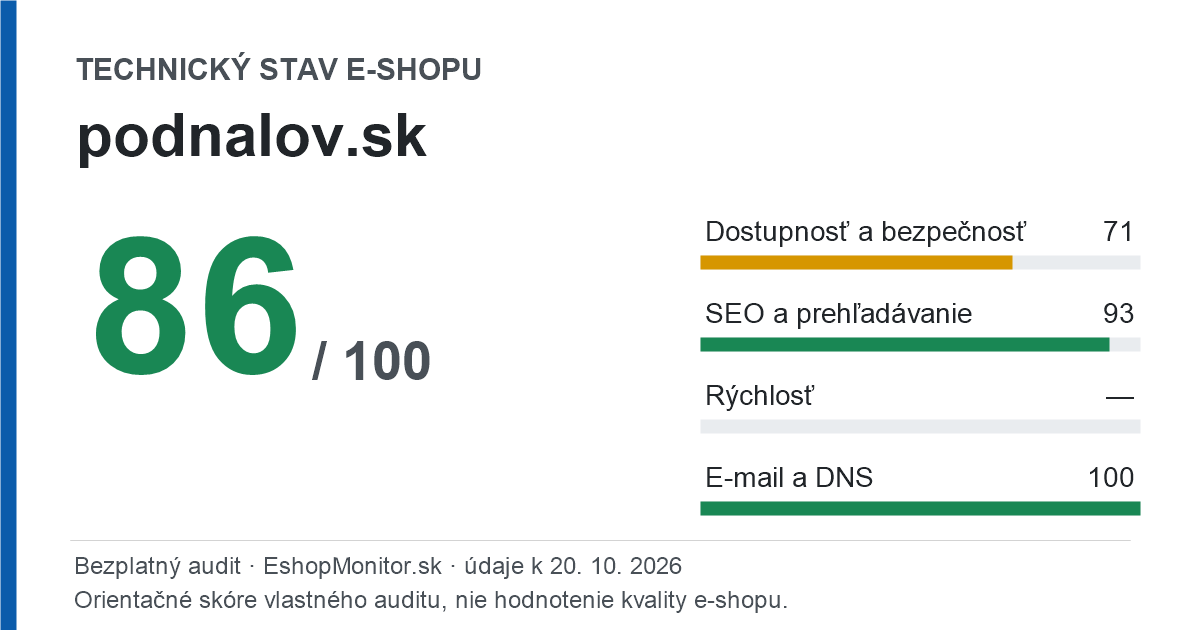 Zdieľacia karta: technický stav podnalov.sk 86 z 100