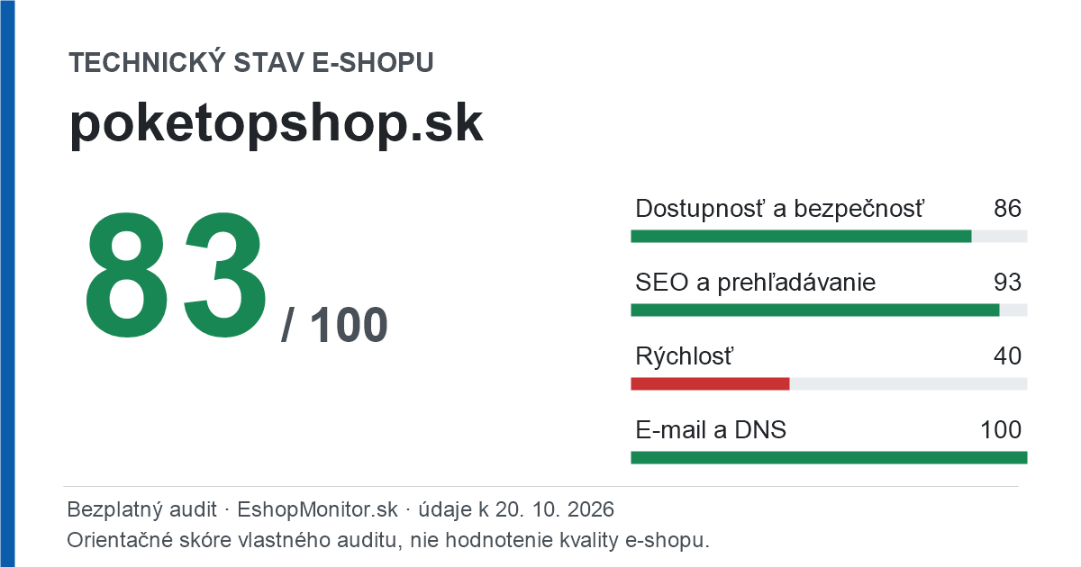 Zdieľacia karta: technický stav poketopshop.sk 83 z 100