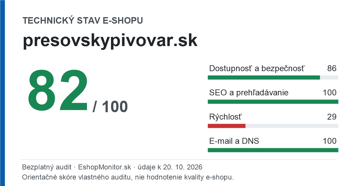 Zdieľacia karta: technický stav presovskypivovar.sk 82 z 100