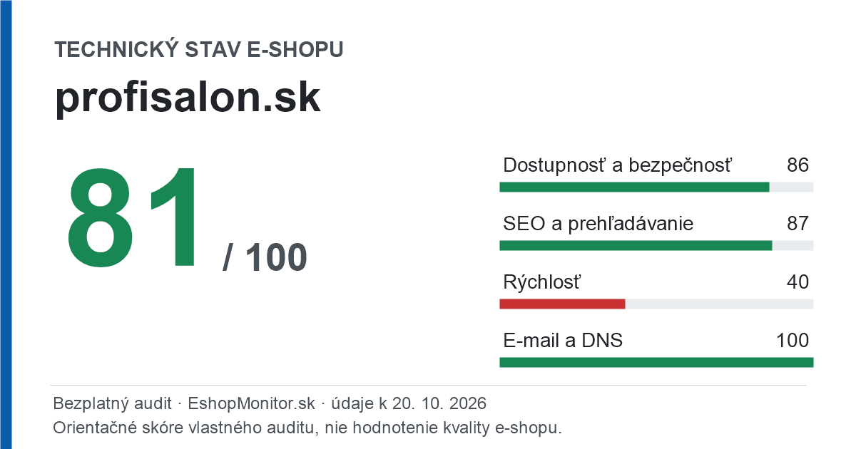 Zdieľacia karta: technický stav profisalon.sk 81 z 100