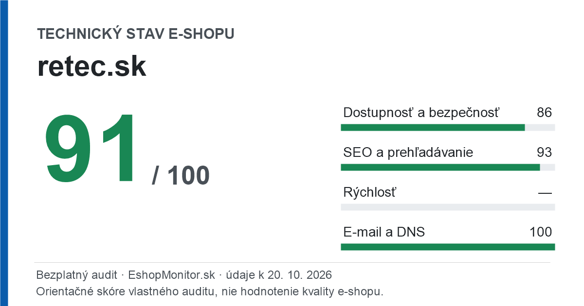 Zdieľacia karta: technický stav retec.sk 91 z 100