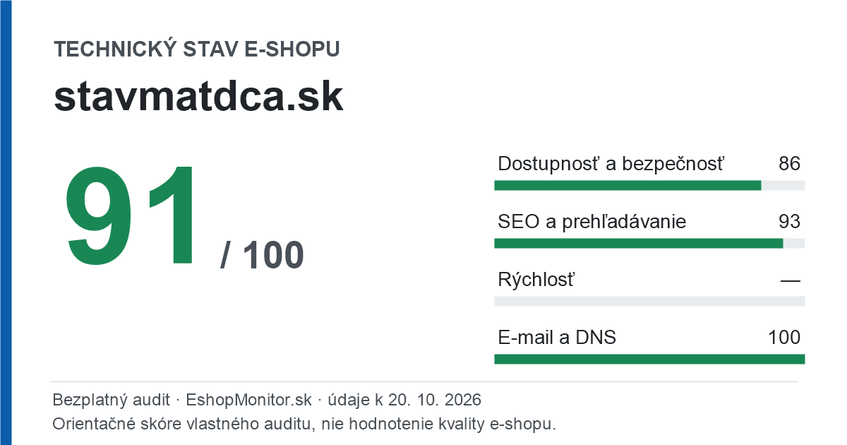 Zdieľacia karta: technický stav stavmatdca.sk 91 z 100
