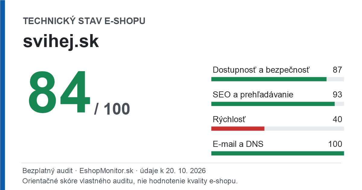 Zdieľacia karta: technický stav svihej.sk 84 z 100