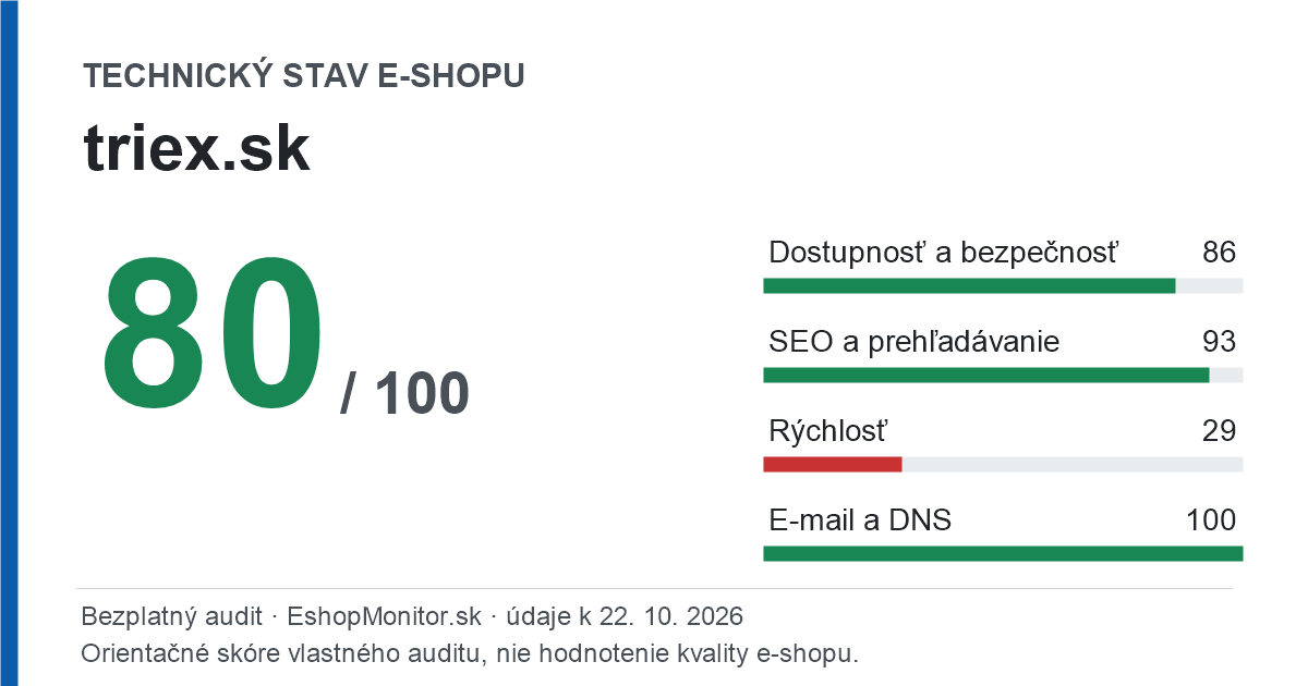 Zdieľacia karta: technický stav triex.sk 80 z 100