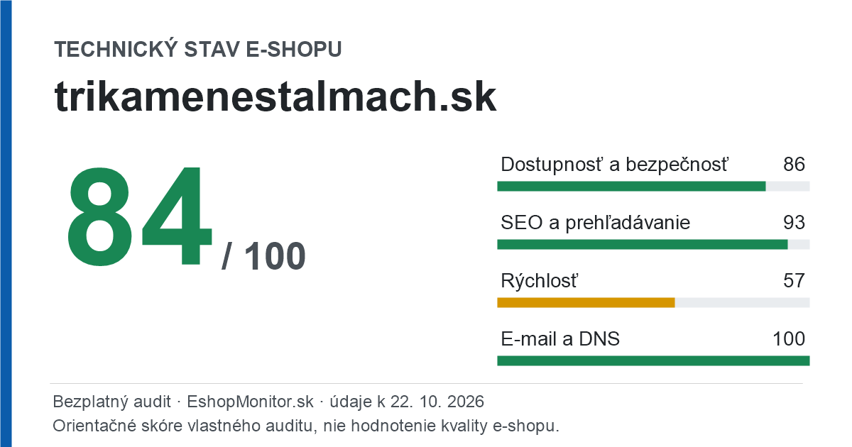 Zdieľacia karta: technický stav trikamenestalmach.sk 84 z 100