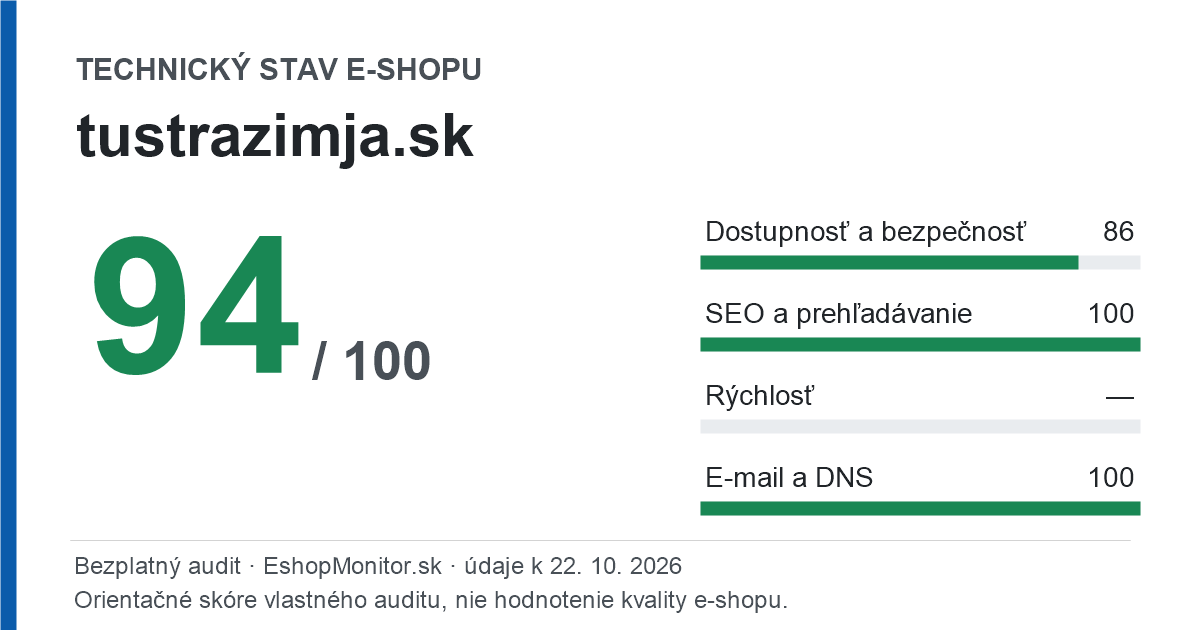 Zdieľacia karta: technický stav tustrazimja.sk 94 z 100