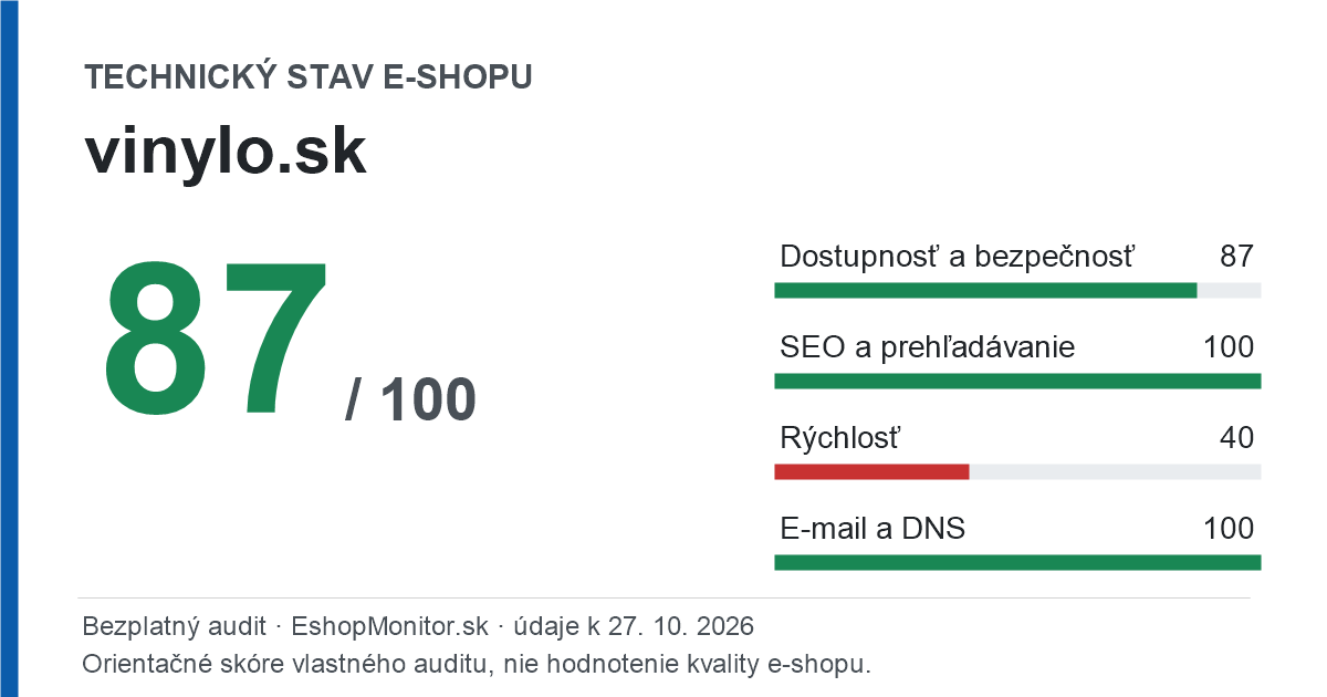 Zdieľacia karta: technický stav vinylo.sk 87 z 100