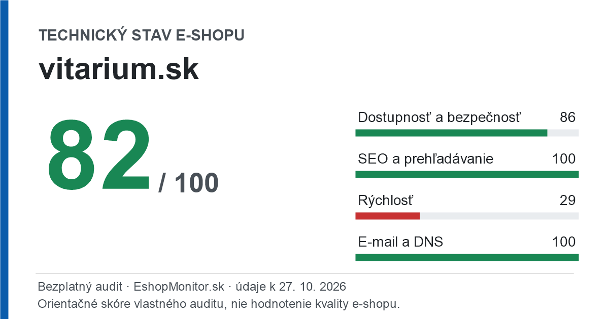 Zdieľacia karta: technický stav vitarium.sk 82 z 100