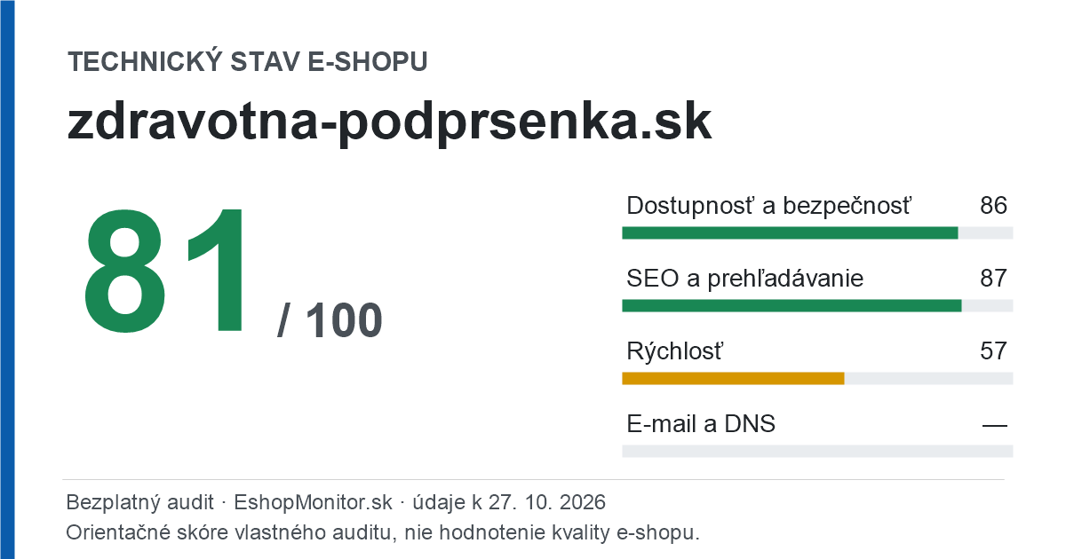 Zdieľacia karta: technický stav zdravotna-podprsenka.sk 81 z 100