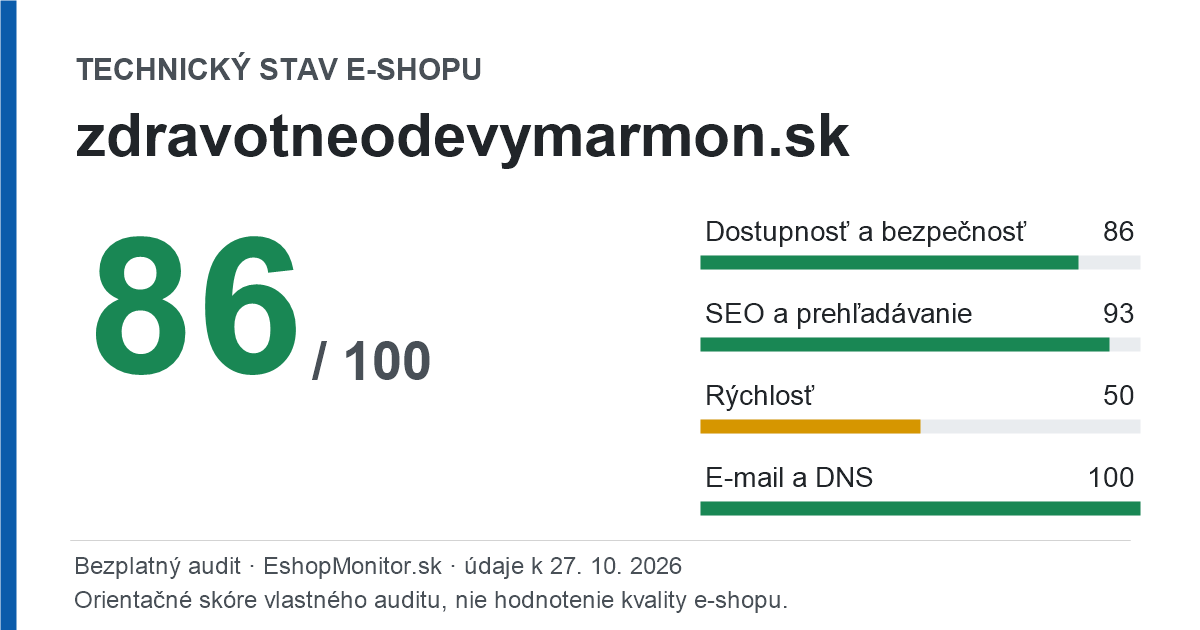 Zdieľacia karta: technický stav zdravotneodevymarmon.sk 86 z 100